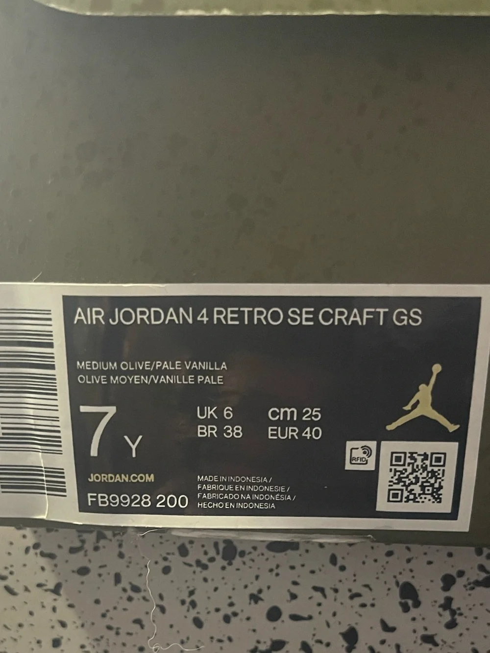 Jordan Air Jordan 4 Retro SE Craft GS - Olive Green & Pale Vanilla